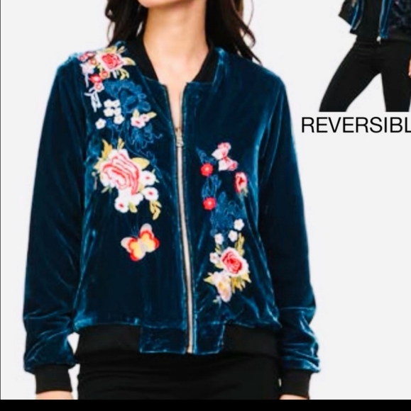 Adore Jackets & Blazers - Adore Velvet Floral Reversible Jacket